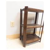 Wooden 3-Tier Shelf With Turned Side Supports