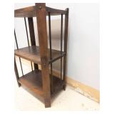 Wooden 3-Tier Shelf With Turned Side Supports