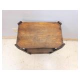 Wooden 3-Tier Shelf With Turned Side Supports