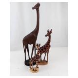 Carved Wood Giraffe Figurines (Lot of 3)
