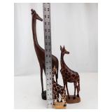 Carved Wood Giraffe Figurines (Lot of 3)