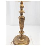 Vintage Brass Table Lamp With Pleated Shade