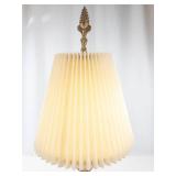 Vintage Brass Table Lamp With Pleated Shade