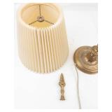 Vintage Brass Table Lamp With Pleated Shade