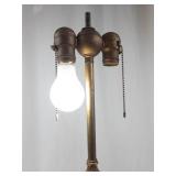 Vintage Brass Table Lamp With Pleated Shade