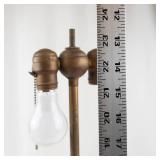 Vintage Brass Table Lamp With Pleated Shade