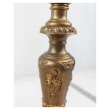 Vintage Brass Table Lamp With Pleated Shade
