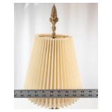 Vintage Brass Table Lamp With Pleated Shade