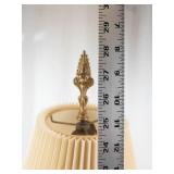 Vintage Brass Table Lamp With Pleated Shade
