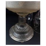 Antique Oil Lamp Assortment With Glass Chimneys
