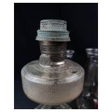 Antique Oil Lamp Assortment With Glass Chimneys