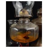 Antique Oil Lamp Assortment With Glass Chimneys