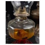 Antique Oil Lamp Assortment With Glass Chimneys