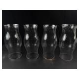 Vintage Clear Glass Hurricane Lamp Shades (Lot of 4)
