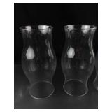 Vintage Clear Glass Hurricane Lamp Shades (Lot of 4)