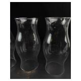 Vintage Clear Glass Hurricane Lamp Shades (Lot of 4)