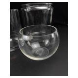 Glass Bowls & Clear Glass Lamp Mixed Lot