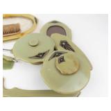 Vintage Art Deco Green Bakelite Vanity Set Mixed Lot