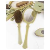 Vintage Art Deco Green Bakelite Vanity Set Mixed Lot
