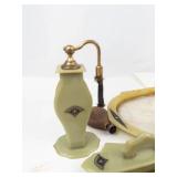 Vintage Art Deco Green Bakelite Vanity Set Mixed Lot