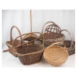 Vintage Wicker Baskets & Rug Beater Mixed Lot