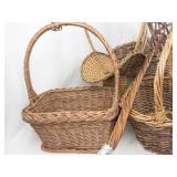 Vintage Wicker Baskets & Rug Beater Mixed Lot