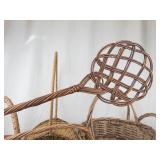 Vintage Wicker Baskets & Rug Beater Mixed Lot
