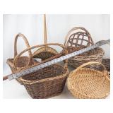 Vintage Wicker Baskets & Rug Beater Mixed Lot