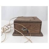 Antique Telephone Magneto Generator Wooden Box - As-Is