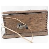 Antique Telephone Magneto Generator Wooden Box - As-Is