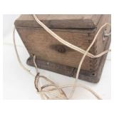 Antique Telephone Magneto Generator Wooden Box - As-Is