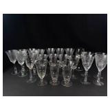 Etched Stemware Assortment (Lot of 22)