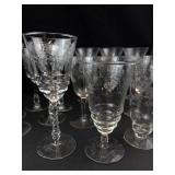 Etched Stemware Assortment (Lot of 22)