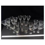 Etched Stemware Assortment (Lot of 22)