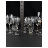 Etched Stemware Assortment (Lot of 22)