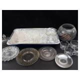 Mixed Lot Clear Glassware Bowls, Cups & Plates