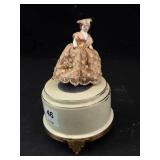 Clarice Cliff Tonquin Cracker Cradle, Milk Glass & Thorens Music Box Mixed Lot