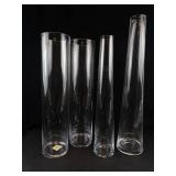 Huge Clear Glass Cylinder Vases (Lot of 4)