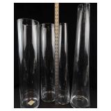 Huge Clear Glass Cylinder Vases (Lot of 4)