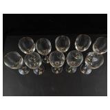 Clear Stemmed Goblets With Gold Rims (Lot of 10)