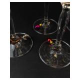 Clear Stemmed Goblets With Gold Rims (Lot of 10)