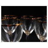 Clear Stemmed Goblets With Gold Rims (Lot of 10)