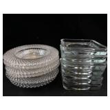 Vintage Anchor Hocking Miss America Glass Plates & Square Saucers Mixed Lot