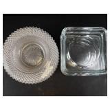 Vintage Anchor Hocking Miss America Glass Plates & Square Saucers Mixed Lot