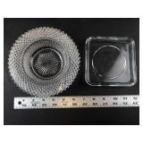 Vintage Anchor Hocking Miss America Glass Plates & Square Saucers Mixed Lot