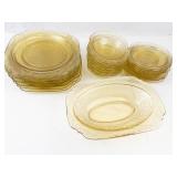 Vintage Federal Glass Amber Madrid 24-Piece Dish Set