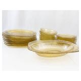 Vintage Federal Glass Amber Madrid 24-Piece Dish Set