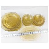 Vintage Federal Glass Amber Madrid 24-Piece Dish Set
