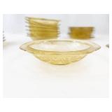 Vintage Federal Glass Amber Madrid 24-Piece Dish Set