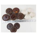 Brush Stoneware Lidded Crocks & Red Wing Custard Ramekins (Lot of 9)